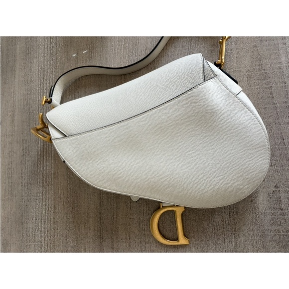 Dior Cream Saddle Bag with Gold Details - Picture 2 of 5